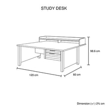 Load image into Gallery viewer, Study Desk with 2 Drawers Natural Wood like MDF Office Desk Table
