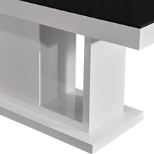 Load image into Gallery viewer, Dining Table in Rectangular Shape High Glossy MDF Wooden Base Combination of Black &amp; White Colour
