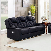 Load image into Gallery viewer, Electric Recliner Stylish Rhino Fabric Black Couch 3 Seater Lounge with LED Features
