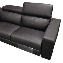 Load image into Gallery viewer, 6 Seater Real Leather sofa Black Color Lounge Set for Living Room Couch with Adjustable Headrest
