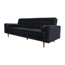 Load image into Gallery viewer, Sofa Bed 3 Seater Button Tufted Lounge Set for Living Room Couch in Velvet Black Colour
