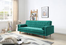 Load image into Gallery viewer, Sofa Bed 3 Seater Button Tufted Lounge Set for Living Room Couch in Velvet Green Colour
