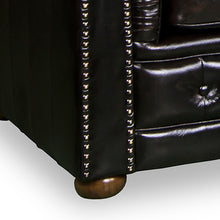 Load image into Gallery viewer, Leather Chesterfield Studding Sofa Lounge Armchair Brown
