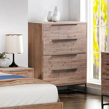 Load image into Gallery viewer, Tallboy with 4 Storage Drawers Assembled Solid Acacia Wooden Construction in Tea Colour
