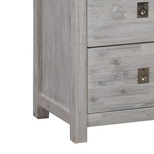 Load image into Gallery viewer, Tallboy with 5 Storage Drawers in Cloud White Ash Color with Solid Acacia Wooden Frame
