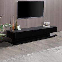 Load image into Gallery viewer, TV Cabinet with 3 Storage Drawers With High Glossy Assembled Entertainment Unit in Black colour
