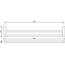Load image into Gallery viewer, Double Towel Rail Grade 304 Stainless Steel 635mm
