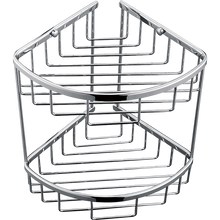 Load image into Gallery viewer, 2-Tier Corner Bathroom Basket Shelf Rail Rack
