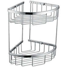 Load image into Gallery viewer, 2-Tier Corner Bathroom Basket Shelf Rail Rack
