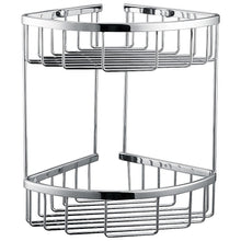 Load image into Gallery viewer, 2-Tier Corner Bathroom Basket Shelf Rail Rack
