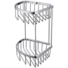 Load image into Gallery viewer, 2-Tier Corner Bathroom Basket Shelf Rail Rack
