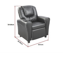Load image into Gallery viewer, PU Leather Kids Recliner with Drink Holder
