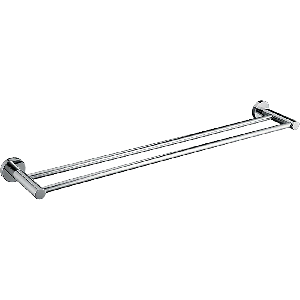 Double Classic Chrome Towel Bar Rail Bathroom