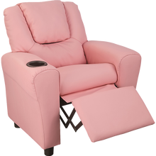 Load image into Gallery viewer, PU Leather Kids Recliner with Drink Holder
