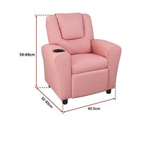 Load image into Gallery viewer, PU Leather Kids Recliner with Drink Holder
