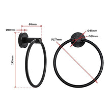 Load image into Gallery viewer, Classic Towel Bar Rail Ring Electroplated Matte Black Finish
