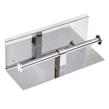 Load image into Gallery viewer, Stainless Steel Double Toilet Paper Holder Towel Roll Tissue Rack Storage Shelf
