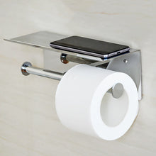 Load image into Gallery viewer, Stainless Steel Double Toilet Paper Holder Towel Roll Tissue Rack Storage Shelf
