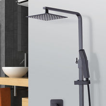 Load image into Gallery viewer, WELS 8&quot; Rain Shower Head Set Square Dual Heads Faucet High Pressure Hand Held
