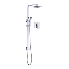 Load image into Gallery viewer, WELS 8&quot; Rain Shower Head Set Square Dual Heads Faucet High Pressure With Mixer
