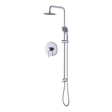 Load image into Gallery viewer, WELS 8&quot; Rain Shower Head Set Rounded Dual Heads Faucet High Pressure With Mixer
