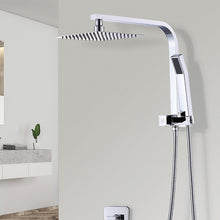 Load image into Gallery viewer, WELS 8&quot; Rain Shower Head Set Square Dual Heads Faucet High Pressure Hand Held
