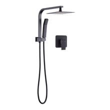 Load image into Gallery viewer, WELS 8&quot; Rain Shower Head Set Square Dual Heads Faucet High Pressure With Mixer
