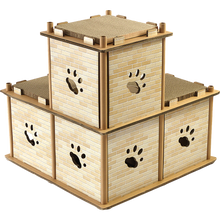 Load image into Gallery viewer, Cat Cardboard House Tree Tower Condo Scratcher Pet Post Pad Mat Furniture
