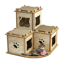 Load image into Gallery viewer, Cat Cardboard House Tree Tower Condo Scratcher Pet Post Pad Mat Furniture
