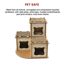 Load image into Gallery viewer, Cat Cardboard House Tree Tower Condo Scratcher Pet Post Pad Mat Furniture
