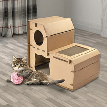 Load image into Gallery viewer, Cat Cardboard House Tree Tower Condo Scratcher Pet Post Pad Mat Furniture
