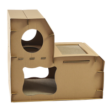 Load image into Gallery viewer, Cat Cardboard House Tree Tower Condo Scratcher Pet Post Pad Mat Furniture
