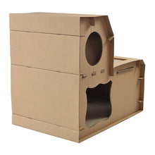 Load image into Gallery viewer, Cat Cardboard House Tree Tower Condo Scratcher Pet Post Pad Mat Furniture
