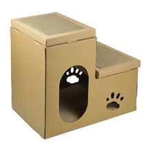 Load image into Gallery viewer, Cat Cardboard House Tree Tower Condo Scratcher Pet Post Pad Mat Furniture
