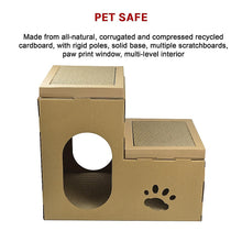 Load image into Gallery viewer, Cat Cardboard House Tree Tower Condo Scratcher Pet Post Pad Mat Furniture
