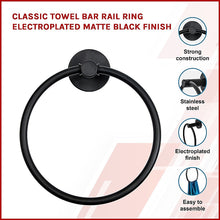 Load image into Gallery viewer, Classic Towel Bar Rail Ring Electroplated Matte Black Finish
