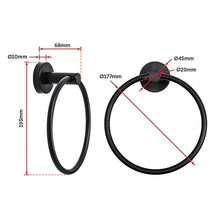Load image into Gallery viewer, Classic Towel Bar Rail Ring Electroplated Matte Black Finish
