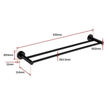 Load image into Gallery viewer, Double Classic Towel Bar Rail Bathroom Matte Black Finish
