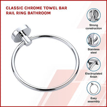 Load image into Gallery viewer, Classic Chrome Towel Bar Rail Ring Bathroom
