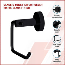 Load image into Gallery viewer, Classic Toilet Paper Holder Matte Black Finish
