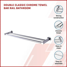 Load image into Gallery viewer, Double Classic Chrome Towel Bar Rail Bathroom
