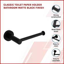 Load image into Gallery viewer, Classic Toilet Paper Holder Bathroom Matte Black Finish
