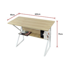 Load image into Gallery viewer, Wood &amp; Metal Computer Desk with Shelf Home Office Furniture
