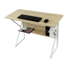 Load image into Gallery viewer, Wood &amp; Metal Computer Desk with Shelf Home Office Furniture
