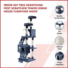 Load image into Gallery viewer, 180cm Cat Tree Scratching Post Scratcher Tower Condo House Furniture Wood
