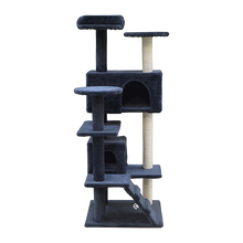 Load image into Gallery viewer, 132cm Cat Tree Scratching Post Scratcher Tower Condo House Furniture Wood - Grey
