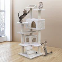 Load image into Gallery viewer, 132cm Cat Tree Scratching Post Scratcher Tower Condo House Furniture Wood - Beige
