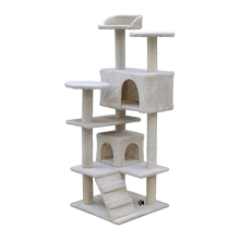Load image into Gallery viewer, 132cm Cat Tree Scratching Post Scratcher Tower Condo House Furniture Wood - Beige
