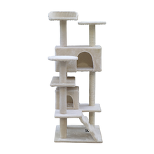 Load image into Gallery viewer, 132cm Cat Tree Scratching Post Scratcher Tower Condo House Furniture Wood - Beige
