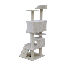 Load image into Gallery viewer, 132cm Cat Tree Scratching Post Scratcher Tower Condo House Furniture Wood - Beige
